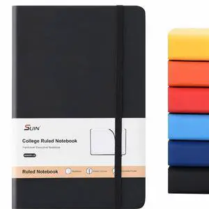 SUIN Hardcover-Journal-Notebooks, A5 Lined Journals Notebook for Writing 200 Pages, 8.2 x 5.5 inch, Classic Ruled Notebooks for Work/Travel/College (Black- 1 Pack) SUIN Hardcover-Journal-Notebooks, A5 Lined Journals Notebook for Writing 200 Pages, 8.2 x 5.5 inch, Classic Ruled Notebooks for Work/Travel/College (Black- 1 Pack)