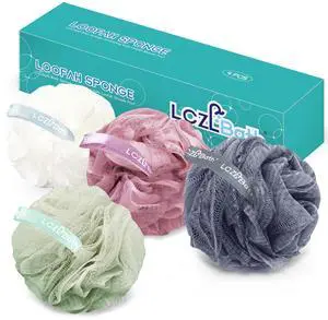 Shower Loofah 4PCS Soft Bath Body Sponge 60g Loofa Set Thick Wash Puffs for Women and Men (Pink-White-Blue-Green) Shower Loofah 4PCS Soft Bath Body Sponge 60g Loofa Set Thick Wash Puffs for Women and Men (Pink-White-Blue-Green)