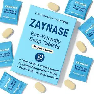 ZAYNASE Foaming Hand Soap Tablets, (Pack of 10, Perrine Lemon) Hand Soap Refill Tablets, Refill Tablets for Foaming Soap Dispenser, Eco-Friendly, Zero Waste Hand Wash Refills, Without Dispenser ZAYNASE Foaming Hand Soap Tablets, (Pack of 10, Perrine Lemon) Hand Soap Refill Tablets, Refill Tablets for Foaming Soap Dispenser, Eco-Friendly, Zero Waste Hand Wash Refills, Without Dispenser