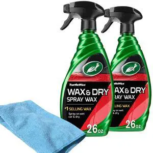 Turtle Wax 50834 1-Step Wax and Dry, Quick and Easiest Step to High Shine, for Cars, Trucks, Motorcycles and RVs, 26 oz. Double Pack with Microfiber Towel Turtle Wax 50834 1-Step Wax and Dry, Quick and Easiest Step to High Shine, for Cars, Trucks, Motorcycles and RVs, 26 oz. Double Pack with Microfiber Towel