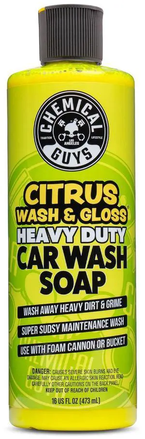 Chemical Guys, Citrus Wash & Gloss High Suds Foaming Car Wash Soap, 16 oz Chemical Guys, Citrus Wash & Gloss High Suds Foaming Car Wash Soap, 16 oz
