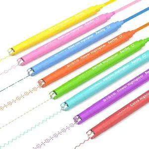 AECHY 8PCS Curve Highlighter Pen Set, Dual Tip Marker Pens with 6 Different Curve Shapes & 8 Colors Mark Lines, Aesthetic Curve Marker Highlighter for Journal Planner School Supplies AECHY 8PCS Curve Highlighter Pen Set, Dual Tip Marker Pens with 6 Different Curve Shapes & 8 Colors Mark Lines, Aesthetic Curve Marker Highlighter for Journal Planner School Supplies