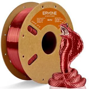 ERYONE Silk PLA Filament for 3D Printer 1.75mm +/- 0.03mm, Shiny Filament 1kg (2.1lbs)/Spool, Crimson Red ERYONE Silk PLA Filament for 3D Printer 1.75mm +/- 0.03mm, Shiny Filament 1kg (2.1lbs)/Spool, Crimson Red