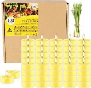 Fclayvts 3.5-Hour 100 Pack Citronella Tealight Candles, Outdoor and Indoor Summer Scented Candle,Natural Soy Wax Candle for Home Patio Garden Yard Balcony,BBQ Birthday Emergency Fclayvts 3.5-Hour 100 Pack Citronella Tealight Candles, Outdoor and Indoor Summer Scented Candle,Natural Soy Wax Candle for Home Patio Garden Yard Balcony,BBQ Birthday Emergency