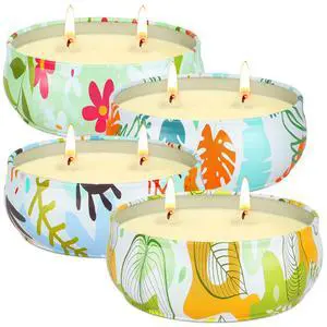 Citronella Candles Outdoor 4 Pack Soy Wax Citronella Lemongrass Candles 240 Hours Burning Time Large Decorative Jar Scented Candle Bulk for Outside Garden Yard Balcony, Summer Camping Citronella Candles Outdoor 4 Pack Soy Wax Citronella Lemongrass Candles 240 Hours Burning Time Large Decorative Jar Scented Candle Bulk for Outside Garden Yard Balcony, Summer Camping