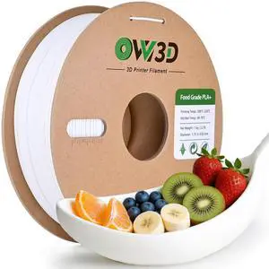 OVV3D PLA Food Safe Filament 1.75mm 1kg for 3D Printing, PLA+ White Food Grade 3D Printer Filament, Safety Food-Grade Contact, More Strength and Toughness, Fit to Most FDM 3D Printers OVV3D PLA Food Safe Filament 1.75mm 1kg for 3D Printing, PLA+ White Food Grade 3D Printer Filament, Safety Food-Grade Contact, More Strength and Toughness, Fit to Most FDM 3D Printers