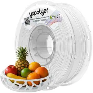 YXPOLYER PLA Filament Food Grade 1.75mm 1kg for 3D Printing, PLA+ White 3D Printer Filament with Transparent AMS-Compatible Filament Spool YXPOLYER PLA Filament Food Grade 1.75mm 1kg for 3D Printing, PLA+ White 3D Printer Filament with Transparent AMS-Compatible Filament Spool
