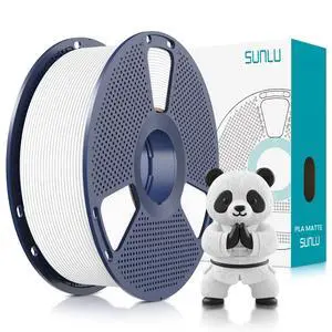 SUNLU PLA Matte 3D Printer Filament 1.75mm, PLA Filament 1kg Spool (2.2lbs), Dimensional Accuracy +/- 0.02mm, Matte White PLA SUNLU PLA Matte 3D Printer Filament 1.75mm, PLA Filament 1kg Spool (2.2lbs), Dimensional Accuracy +/- 0.02mm, Matte White PLA
