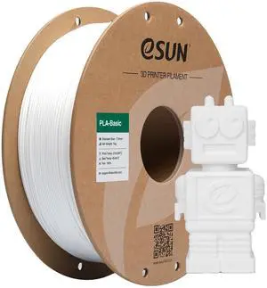 eSUN PLA Basic Filament 1.75mm, 3D Printer Filament High Speed PLA for Fast Printing, 1KG Spool (2.2 LBS) 3D Printing Filament for High Speed 3D Printers, White eSUN PLA Basic Filament 1.75mm, 3D Printer Filament High Speed PLA for Fast Printing, 1KG Spool (2.2 LBS) 3D Printing Filament for High Speed 3D Printers, White