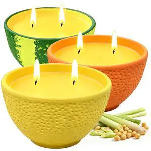Citronella Candles Outdoor, Natural Soy Wax Candles for Patio, 3 Packs 30 Hours Long Burning Citronella Scented Candle Set for Home, Garden, Yard, Outdoor, Camping, Party, Indoor, 4.23oz Each, 2-Wick Citronella Candles Outdoor, Natural Soy Wax Candles for Patio, 3 Packs 30 Hours Long Burning Citronella Scented Candle Set for Home, Garden, Yard, Outdoor, Camping, Party, Indoor, 4.23oz Each, 2-Wick