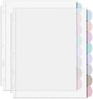 Mr. Pen- Clear Sheet Protectors with Tabs, 8.5x11 Inches, 8 Tabs, 2 Sets | Durable Clear Plastic Dividers for 3 Ring Binders, Insertable Index Page Divider with Multicolor Tabs Mr. Pen- Clear Sheet Protectors with Tabs, 8.5x11 Inches, 8 Tabs, 2 Sets | Durable Clear Plastic Dividers for 3 Ring Binders, Insertable Index Page Divider with Multicolor Tabs