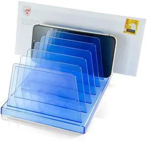 Officemate Blue Glacier Standard Sorter, 7 Compartments, Transparent Blue (23214) Officemate Blue Glacier Standard Sorter, 7 Compartments, Transparent Blue (23214)