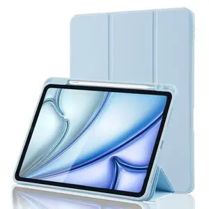 Case for iPad Air 11 Inch M4 2026 8th Gen/M3 2025/M2 2024, iPad Air 5th/4th Gen 10.9 Inch 2022/2020 Slim Stand Cover with Pencil Holder, Supports Apple Pencil Charging, Auto Wake/Sleep (Sky Blue) Case for iPad Air 11 Inch M4 2026 8th Gen/M3 2025/M2 2024, iPad Air 5th/4th Gen 10.9 Inch 2022/2020 Slim Stand Cover with Pencil Holder, Supports Apple Pencil Charging, Auto Wake/Sleep (Sky Blue)