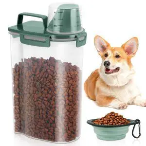 3 Lbs Pet Dog Food Storage Container for Bird Seed Rice Flour - Pine Green 3 Lbs Pet Dog Food Storage Container for Bird Seed Rice Flour - Pine Green