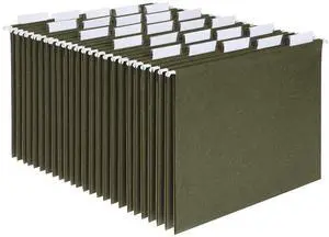 Pendaflex Recycled Hanging File Folders, 25 Pack, Green, Letter Size (8.5" x 11"), 5 Tab Positions, Includes Tabs and Inserts, Eco-Friendly Hanging Files for Office and Document Organization Pendaflex Recycled Hanging File Folders, 25 Pack, Green, Letter Size (8.5" x 11"), 5 Tab Positions, Includes Tabs and Inserts, Eco-Friendly Hanging Files for Office and Document Organization