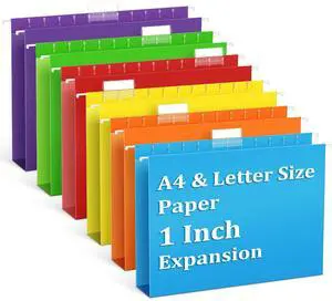 V-Opitos 6 Pack 1 Inch Expansion Hanging File Folders, Letter Size Hanging Folders with 1/5-Cut Adjustable Tab, Extra Capacity Hanging File Folders, Ideal School Classroom, Office Supplies V-Opitos 6 Pack 1 Inch Expansion Hanging File Folders, Letter Size Hanging Folders with 1/5-Cut Adjustable Tab, Extra Capacity Hanging File Folders, Ideal School Classroom, Office Supplies
