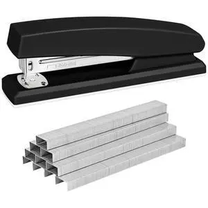 Stapler with 5000 Staples - Office Stapler, 25 Sheet Capacity, Staplers for Desk, Non-Slip, Black Stapler with 5000 Staples - Office Stapler, 25 Sheet Capacity, Staplers for Desk, Non-Slip, Black