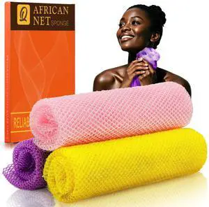 3 Pieces African Bath Sponge African Net Long Net Bath Sponge Exfoliating Shower Body Scrubber Back Scrubber Skin Smoother,Great for Daily Use (Pink,Yellow,Purple) 3 Pieces African Bath Sponge African Net Long Net Bath Sponge Exfoliating Shower Body Scrubber Back Scrubber Skin Smoother,Great for Daily Use (Pink,Yellow,Purple)