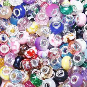 100 Pieces Large Hole Beads Spacer Bead Mixed Color Assorted European Craft Big Beads Large Hole Lampwork Murano Fairy Wand Garden Bead for DIY Pens Bracelet Necklace Keychain Jewelry Making Supplies 100 Pieces Large Hole Beads Spacer Bead Mixed Color Assorted European Craft Big Beads Large Hole Lampwork Murano Fairy Wand Garden Bead for DIY Pens Bracelet Necklace Keychain Jewelry Making Supplies