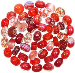 50pcs Assorted Resin European Beads Red Large Hole Lampwork Spacer Beads Rhinestone Craft Beads for DIY Charms Bracelet Jewelry Making 50pcs Assorted Resin European Beads Red Large Hole Lampwork Spacer Beads Rhinestone Craft Beads for DIY Charms Bracelet Jewelry Making