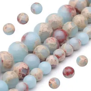 Natural Gemstone Beads for Jewelry Making,8mm Sky Blue Jasper Polished Round Smooth Stone Beads for Bracelet Necklace 15 Inch(Sky Blue Jasper,8mm) Natural Gemstone Beads for Jewelry Making,8mm Sky Blue Jasper Polished Round Smooth Stone Beads for Bracelet Necklace 15 Inch(Sky Blue Jasper,8mm)
