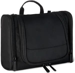 Spacious Toiletry Bag, Hanging Cosmetic Dopp Kit with Multiple Compartments, Durable Polyester, Large Capacity Storage, Compact Design, Black (Previously Amazon Basics) Spacious Toiletry Bag, Hanging Cosmetic Dopp Kit with Multiple Compartments, Durable Polyester, Large Capacity Storage, Compact Design, Black (Previously Amazon Basics)