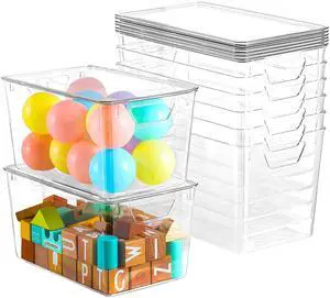 6 Pack Clear Storage Bins with Lids, 7 Quart Stackable Storage Boxes for Storage and Organization, Plastic Storage Containers with Lids, Plastic Bins with Handles for Office, Bedroom, Study Room 6 Pack Clear Storage Bins with Lids, 7 Quart Stackable Storage Boxes for Storage and Organization, Plastic Storage Containers with Lids, Plastic Bins with Handles for Office, Bedroom, Study Room