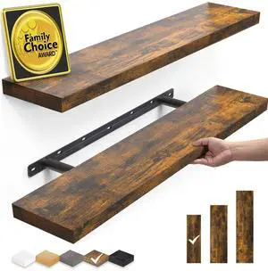 Floating Shelves Set of 2, 22.5 inches Farmhouse Rustic Wood Wall Mounted Shelves for Bathroom, Bedroom, Living Room or Kitchen, Hanging Shelf Decor Book with 22lbs Capacity Floating Shelves Set of 2, 22.5 inches Farmhouse Rustic Wood Wall Mounted Shelves for Bathroom, Bedroom, Living Room or Kitchen, Hanging Shelf Decor Book with 22lbs Capacity
