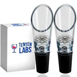 Wine Aerator Pourer (2-Pack), Decanter Spout, Black Wine Aerator Pourer (2-Pack), Decanter Spout, Black