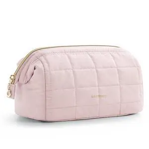 Makeup Bag Travel Toiletry Bag, Wide-open Zipper Pouch, Pink Makeup Bag Travel Toiletry Bag, Wide-open Zipper Pouch, Pink