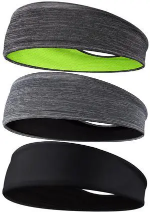 Men's Headbands, 3-Pack Head Band for Men, Sport Sweatbands for Running Fitness Yoga Cycling, Sweat Wicking Non Slip Men's Headbands, 3-Pack Head Band for Men, Sport Sweatbands for Running Fitness Yoga Cycling, Sweat Wicking Non Slip