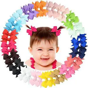40PCS 2" Baby Hair Clips Fully Lined Baby Hair Bows Clips 40PCS 2" Baby Hair Clips Fully Lined Baby Hair Bows Clips
