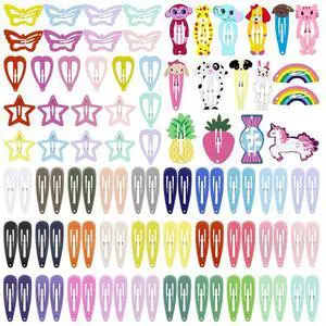 Hair Clips Colorful Hair Barrette Metal Cute Snap Hair Clips for Girls, Toddlers, Kids - 2 inch, 100pcs Hair Clips Colorful Hair Barrette Metal Cute Snap Hair Clips for Girls, Toddlers, Kids - 2 inch, 100pcs