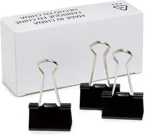 Sturdy Binder Clips, Office Supplies, Medium 1.25 in, Document Organizing, Black, 96 Count (8 Pack of 12) Sturdy Binder Clips, Office Supplies, Medium 1.25 in, Document Organizing, Black, 96 Count (8 Pack of 12)