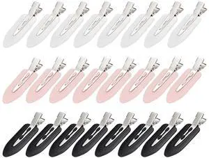 24 Pcs Creaseless Hair Clips for Women Makeup, Black/Pink/White 24 Pcs Creaseless Hair Clips for Women Makeup, Black/Pink/White