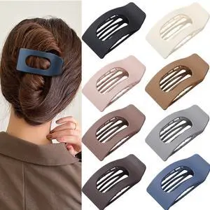 8 Pack Flat Hair Clips for Women Large Matte Rectangle No-Slip Claw Clips, Strong Hold Square Hair Accessories for Thick & Thin Hair, Lay Flat Design for Work & Daily Styling 8 Pack Flat Hair Clips for Women Large Matte Rectangle No-Slip Claw Clips, Strong Hold Square Hair Accessories for Thick & Thin Hair, Lay Flat Design for Work & Daily Styling