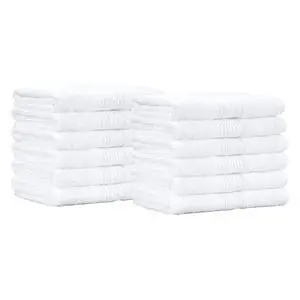Highly Absorbent Cotton Washcloths for Bathroom, Soft, Machine Washable, Fade-Resistant, 12 x 12 in, White, 12-Pack Highly Absorbent Cotton Washcloths for Bathroom, Soft, Machine Washable, Fade-Resistant, 12 x 12 in, White, 12-Pack