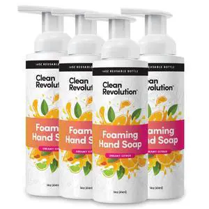 Foaming Hand Soap Refill with Real Essential Oils, Moisturizing Sulfate-Free Hand Soap, Ready-to-Use Foam Soap Refill for Kitchen & Bathroom (Dreamy Citrus) 14 oz, Pack of 4 Foaming Hand Soap Refill with Real Essential Oils, Moisturizing Sulfate-Free Hand Soap, Ready-to-Use Foam Soap Refill for Kitchen & Bathroom (Dreamy Citrus) 14 oz, Pack of 4