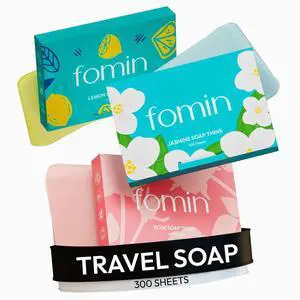 Paper Soap Sheets for Hand Washing - (300 Sheets) Rose, Jasmine, Lemon Portable Travel Dissolvable Camping Mini Soap Portable Hand Soap Sheet Paper Soap Sheets for Hand Washing - (300 Sheets) Rose, Jasmine, Lemon Portable Travel Dissolvable Camping Mini Soap Portable Hand Soap Sheet