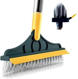 2 in 1 Cleaning Scrub Brush Grout Brush Scrape Floor Scrub Brush with Long Handle V-Shape Stiff Bristle Brush Scrubber with Squeegee 120°Rotating Shower Scruber for Cleaning Bathroom Glass Wall 2 in 1 Cleaning Scrub Brush Grout Brush Scrape Floor Scrub Brush with Long Handle V-Shape Stiff Bristle Brush Scrubber with Squeegee 120°Rotating Shower Scruber for Cleaning Bathroom Glass Wall