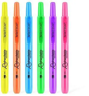 Retractable Highlighters Assorted Colors: Chisel Tip Click Aesthetic Highlighter Marker Pens Pack Multi Colored Ink No Bleed Smear for Highlighting Journaling (6ct Neon) Retractable Highlighters Assorted Colors: Chisel Tip Click Aesthetic Highlighter Marker Pens Pack Multi Colored Ink No Bleed Smear for Highlighting Journaling (6ct Neon)