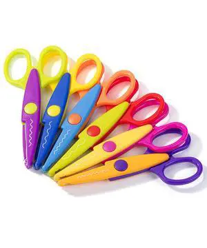 Craft Scissors Decorative Edge, 6 Pack, Retro Colors Craft Scissors Decorative Edge, 6 Pack, Retro Colors