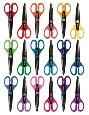 18 Piece Decorative Edge Craft Scissors, 18 Colors and Edge Designs, 6 Inch Length, 2.5 Inch Blades, Assorted 18 Count Edger Scissors 18 Piece Decorative Edge Craft Scissors, 18 Colors and Edge Designs, 6 Inch Length, 2.5 Inch Blades, Assorted 18 Count Edger Scissors