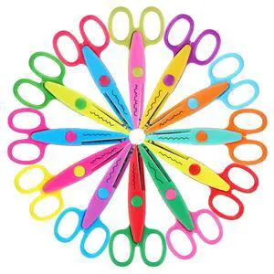 12 Pack Kids Safety Scissors | Blunt Tip with Decorative Edges | 5 Inch Colorful Zig Zag Assorted Patterns for School, Classroom Supplies, Teachers, Art Crafts, Scrapbook, DIY Projects 12 Pack Kids Safety Scissors | Blunt Tip with Decorative Edges | 5 Inch Colorful Zig Zag Assorted Patterns for School, Classroom Supplies, Teachers, Art Crafts, Scrapbook, DIY Projects
