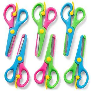 Kids Craft Scissors, 6PCS Blunt Tip Safety Scissors Stocking Stuffer for Toddler, Anti-Pinch Design for Child Hand-Eye Coordination Development, Art Craft Scrapbooking Supplies Kids Craft Scissors, 6PCS Blunt Tip Safety Scissors Stocking Stuffer for Toddler, Anti-Pinch Design for Child Hand-Eye Coordination Development, Art Craft Scrapbooking Supplies