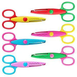 Craft Scissors Decorative Edge, ABS Resin Scrapbook Scissors with 6 Pattern, Safe for Kids, Smoothly Cutting, Set of 6, Funny&Colorful Craft Scissors Decorative Edge, ABS Resin Scrapbook Scissors with 6 Pattern, Safe for Kids, Smoothly Cutting, Set of 6, Funny&Colorful