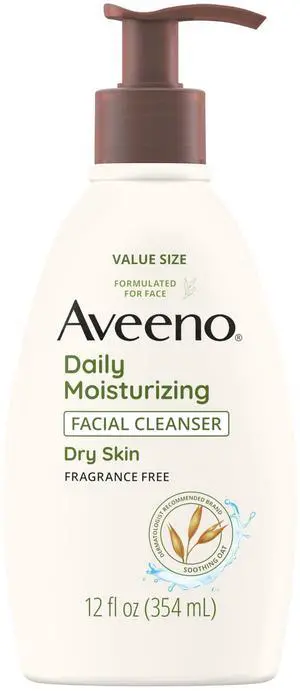 Daily Moisturizing Facial Cleanser for Dry Skin, Gentle Face Cleanser with Soothing Oat for Skin that Feels Soft & Supple, Removes Dirt, Oil and Impurities, Fragrance Free, 12 FL OZ Daily Moisturizing Facial Cleanser for Dry Skin, Gentle Face Cleanser with Soothing Oat for Skin that Feels Soft & Supple, Removes Dirt, Oil and Impurities, Fragrance Free, 12 FL OZ