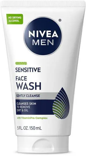Sensitive Face Wash with Vitamin E and Chamomile Extract, No Drying Alcohol, Gentle Face Wash for Men with Sensitive Skin, 5 Fl Oz Tube Sensitive Face Wash with Vitamin E and Chamomile Extract, No Drying Alcohol, Gentle Face Wash for Men with Sensitive Skin, 5 Fl Oz Tube