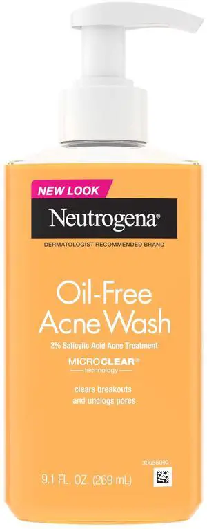 Oil-Free Acne Face Wash - Facial Cleanser with Salicylic Acid, Daily Cleanser for Oily & Acne-Prone Skin, Clears & Helps Prevent Breakouts, Clear Formula, 9.1 fl. oz. Bottle Oil-Free Acne Face Wash - Facial Cleanser with Salicylic Acid, Daily Cleanser for Oily & Acne-Prone Skin, Clears & Helps Prevent Breakouts, Clear Formula, 9.1 fl. oz. Bottle