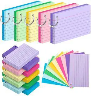 250 Count Colored Index Cards for Studying, 3x5 Inch Ruled Flash Cards 10 Color with Key Ring, 5 Packs of 50 Sheets Heavy Lined Study Note Cards with Waterproof Cover for School&Office Supplies 250 Count Colored Index Cards for Studying, 3x5 Inch Ruled Flash Cards 10 Color with Key Ring, 5 Packs of 50 Sheets Heavy Lined Study Note Cards with Waterproof Cover for School&Office Supplies